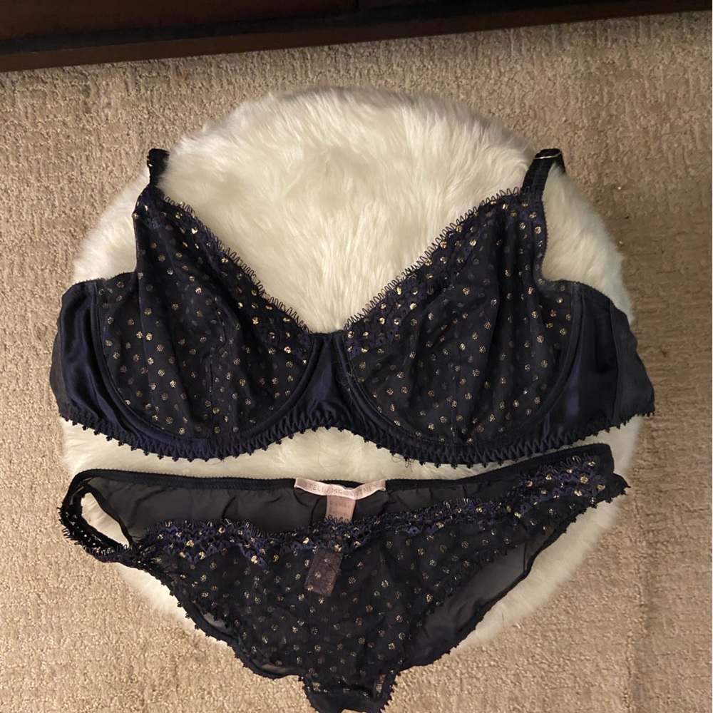 EUC Stella McCartney 36DD bra / L Panty “Emile Peeking” set